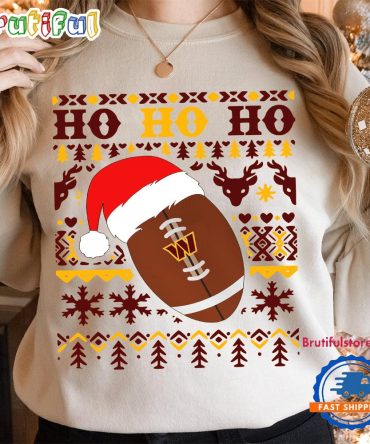 Nfl Washington Commanders Football Santa Claus Hohoho Christmas Pattern Sweatshirt