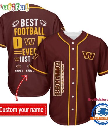 Nfl Washington Commanders Best Dad Ever Baseball Jersey