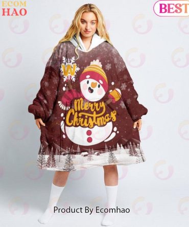 Nfl Washington Commanders Christmas Oversize Hoodie Sweatshirt Comfy Pullover Blanket