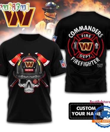 Nfl Washington Commanders Football Team Fire Fighter Unisex 3D Shirt