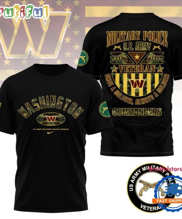 Nfl Washington Commanders Us Army Military Police Veteran 3D Shirt