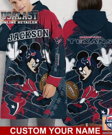 New Personalized Houston Texans Mickey Mouse Snug Hoodie