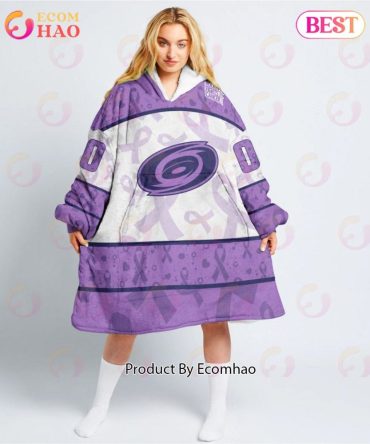 Nhl Carolina Hurricanes Special Lavender - Fight Cancer Oodie Blanket Hoodie