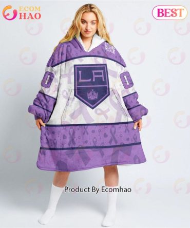 Nhl Los Angeles Kings Special Lavender - Fight Cancer Oodie Blanket Hoodie