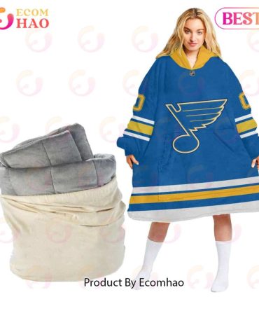 Nhl St. Louis Blues Personalized Oodie Blanket Hoodie Snuggie Hoodies For All Family