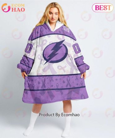 Nhl Tampa Bay Lightning Special Lavender - Fight Cancer Oodie Blanket Hoodie