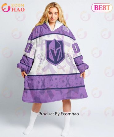 Nhl Vegas Golden Knights Special Lavender - Fight Cancer Oodie Blanket Hoodie