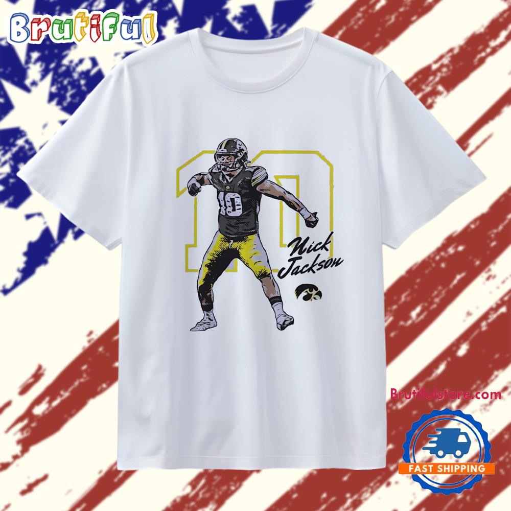 Nick Jackson Illustrated Iowa Hawkeyes T Shirt