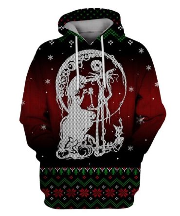 Tnbc Hoodie Jack And Sally Silhouette Black Red Hoodie