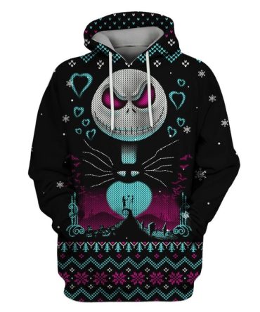 Tnbc Hoodie Jack Skellington Night Of Love Christmas Pattern Black Hoodie