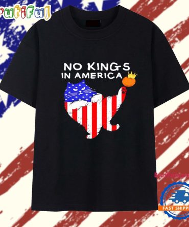 No Kings In America Cat Usa Protest Save Democracy T Shirt