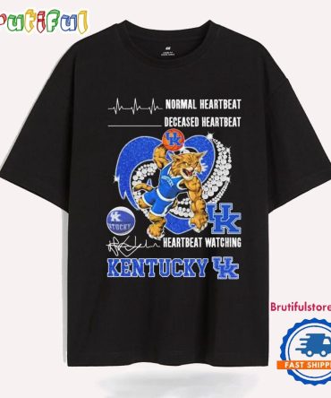 Normal Heartbeat Deceased Heartbeat Heartbeat Watching Kentucky Wildcats Mascot Heart Diamond T Shirt