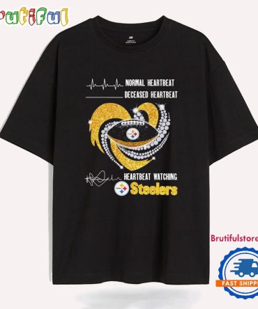Normal Heartbeat Deceased Heartbeat Watching Pittsburgh Steelers Heart Diamond T Shirt