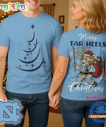 North Carolina Tar Heels 2025 Ncaa Merry Christmas Unisex 3D Shirt
