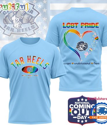 North Carolina Tar Heels 2025 Ncaa National Coming Out Day Lgbt Pride Unisex 3D Shirt