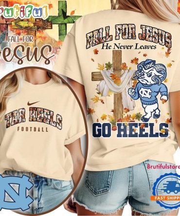 North Carolina Tar Heels 2025 Ncaa Season Fall For Jesus Unisex 3D Shirt