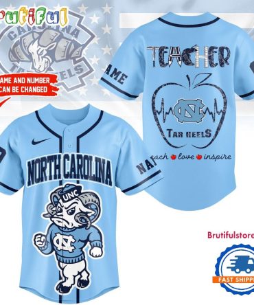 North Carolina Tar Heels Mascot Teacher Appreciation Month Baseball Jersey