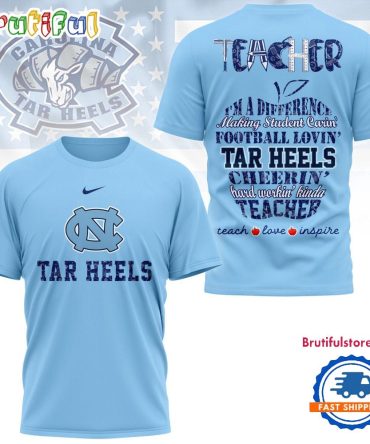 North Carolina Tar Heels Teacher Pride 2025 Unisex 3D Shirt
