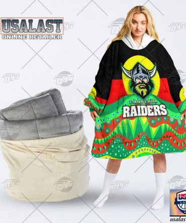 Nrl Canberra Raiders Lover Aboriginal Flag Indigenous Blanket Hoodie Hoodie Blanket