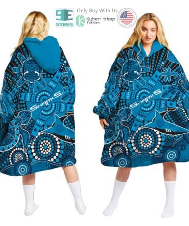 Best Nrl Cronulla-Sutherland Sharks Tribal Pattern Hooded Blanet Hoodie