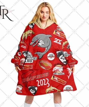 Nrl Dolphins Season Logo Oodie Blanket Hoodie
