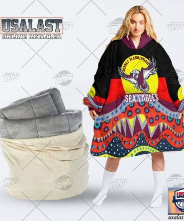 Nrl Manly Warringah Sea Eagles Lover Aboriginal Flag Indigenous Blanket Hoodie Hoodie Blanket