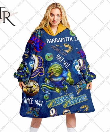 Nrl Parramatta Eels Season Logo Oodie Blanket Hoodie