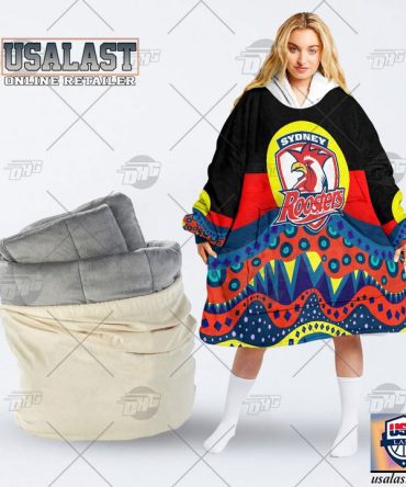 Nrl Sydney Roosters Lover Aboriginal Flag Indigenous Blanket Hoodie Hoodie Blanket