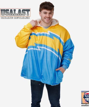 Los Angeles Chargers Big Logo Fleece Hoodie Blanket