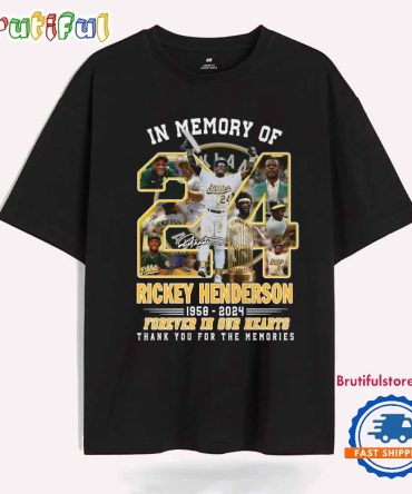 Oakland Athletics In Memory Of Rickey Henderson 1958-2024 T Shirt
