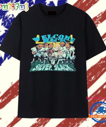 Oakland Raiders Welcome Back Silver Black T Shirt