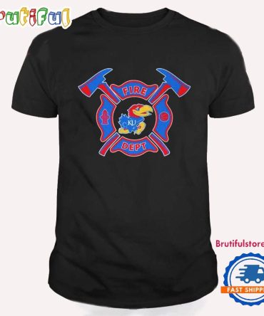 Official Kansas Jayhawks Fire Dept Firefighter T Shirt