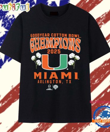 Official Miami Hurricanes Cfp 2025 Cotton Bowl Champions T Shirt