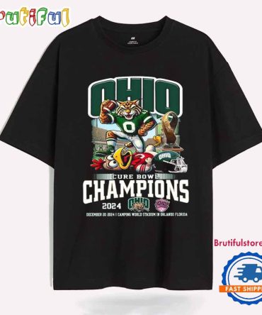 Ohio Bobcats Cure Bowl Champions Of 2024 Proud Mascot  T Shirt