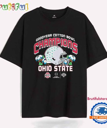 Ohio State Buckeyes 2025 Goodyear Cotton Bowl Champions Helmet T Shirt