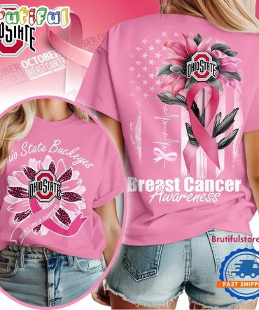 Ohio State Buckeyes 2025 Ncaa Breast Cancer Sunflowers Unisex 3D Shirt