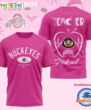 Ohio State Buckeyes 2025 Ncaa Teacher Tackle Breast Cancer Unisex 3D Shirt