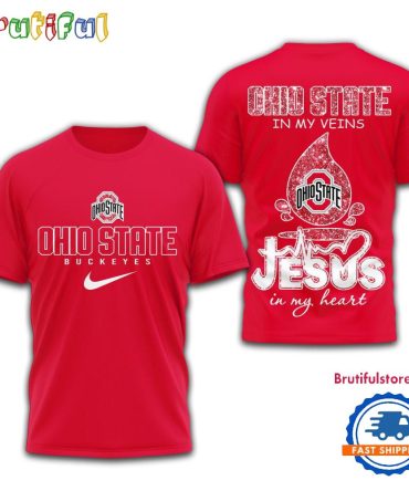 Ohio State Buckeyes Jesus In My Heart All Over Print Shirt