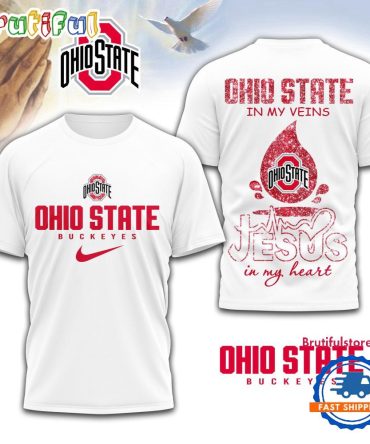 Ohio State Buckeyes Jesus In My Heart Unissex 3D Shirt