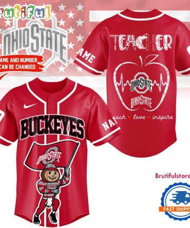 Ohio State Buckeyes Mascot Teacher Appreciation Month Baseball Jersey