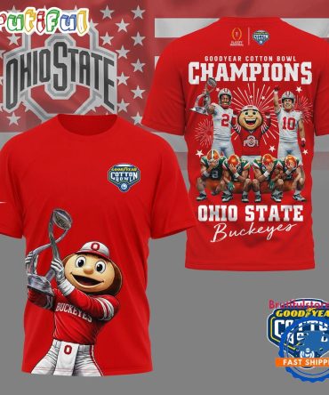 Ohio State Buckeyes Ncaa Goodyear Cotton Bowl Champions 3D Shirt
