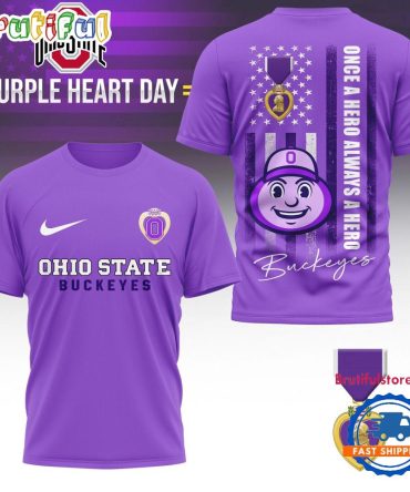 Ohio State Buckeyes Ncaa National Purple Heart Day Unisex 3D Shirt