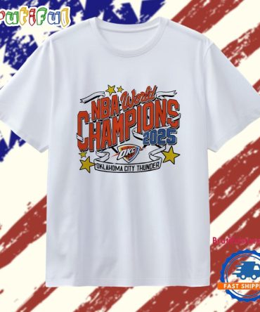 Oklahoma City Thunder 2025 Nba World Champions Celebration Stars T Shirt