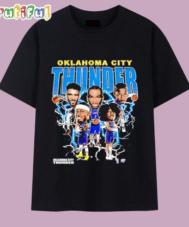 Oklahoma City Thunder All Team Caricature Signature T Shirt