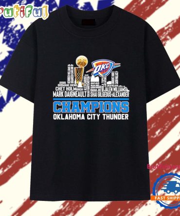 Oklahoma City Thunder Champions Skyline Name Players T Shirt