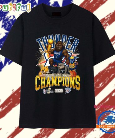 Oklahoma City Thunder Nba Final 2025 Champions Mascot Vintage T Shirt