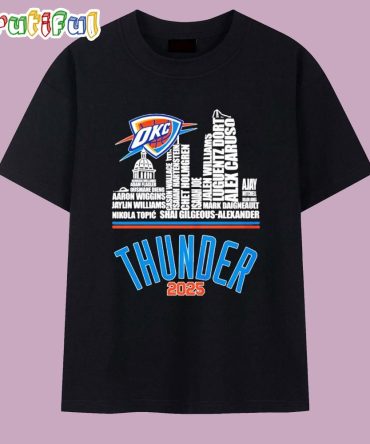 Oklahoma City Thunder Players Name City 2025 T Shirt