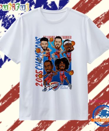 Oklahoma City Thunder Team 2025 Nba Finals Champions Rosters Caricature T Shirt