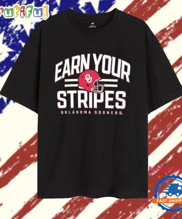 Oklahoma Sooners Earn Your Stripes Helmet T Shirt