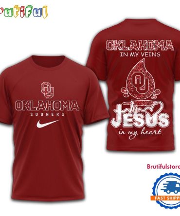 Oklahoma Sooners Jesus In My Heart All Over Print Shirt